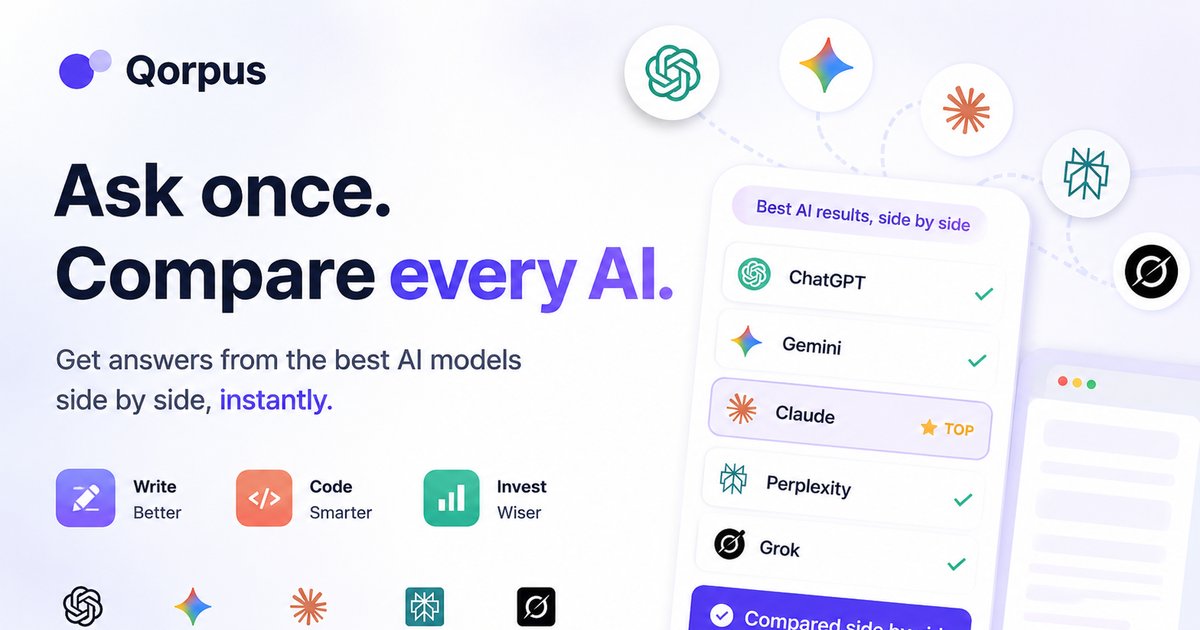 Compare AI models side by side in Qorpus